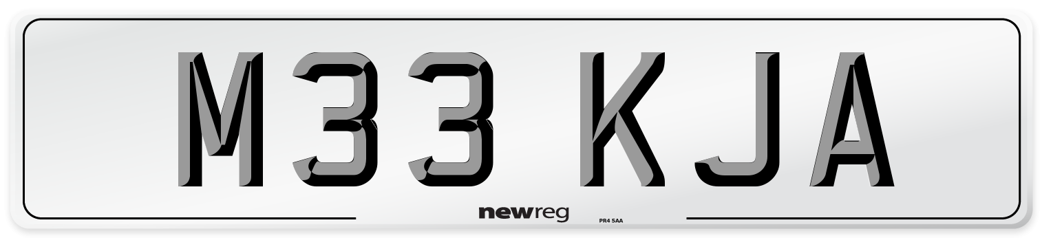 M33 KJA Number Plate from New Reg